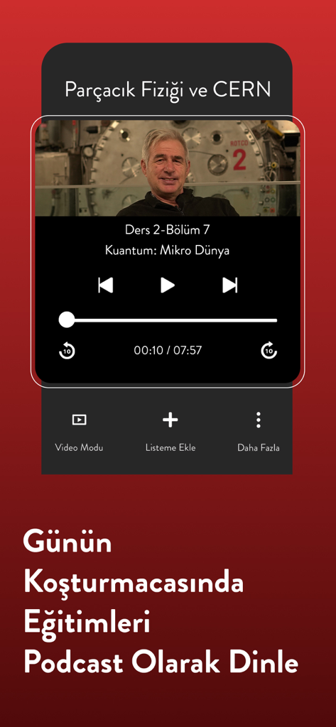 Neo Skola mobile app interface featuring a science lesson with podcast audio controls for on the go learning