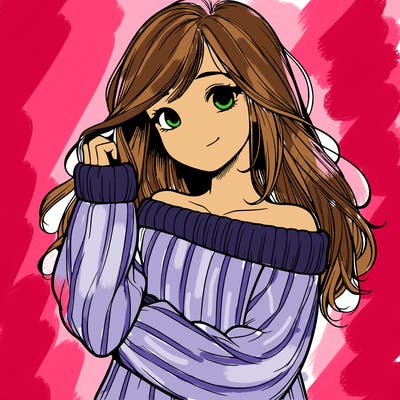 girl with sweater realistic