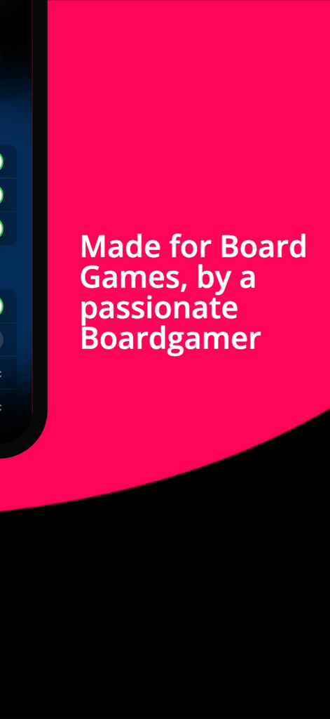 - Game Timer - - Text stating Made for Board Games by a passionate Boardgamer on a vibrant pink background
