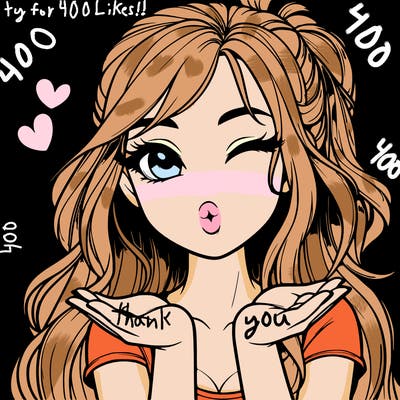 realistic girl winking and blowing a kiss while making heart hands