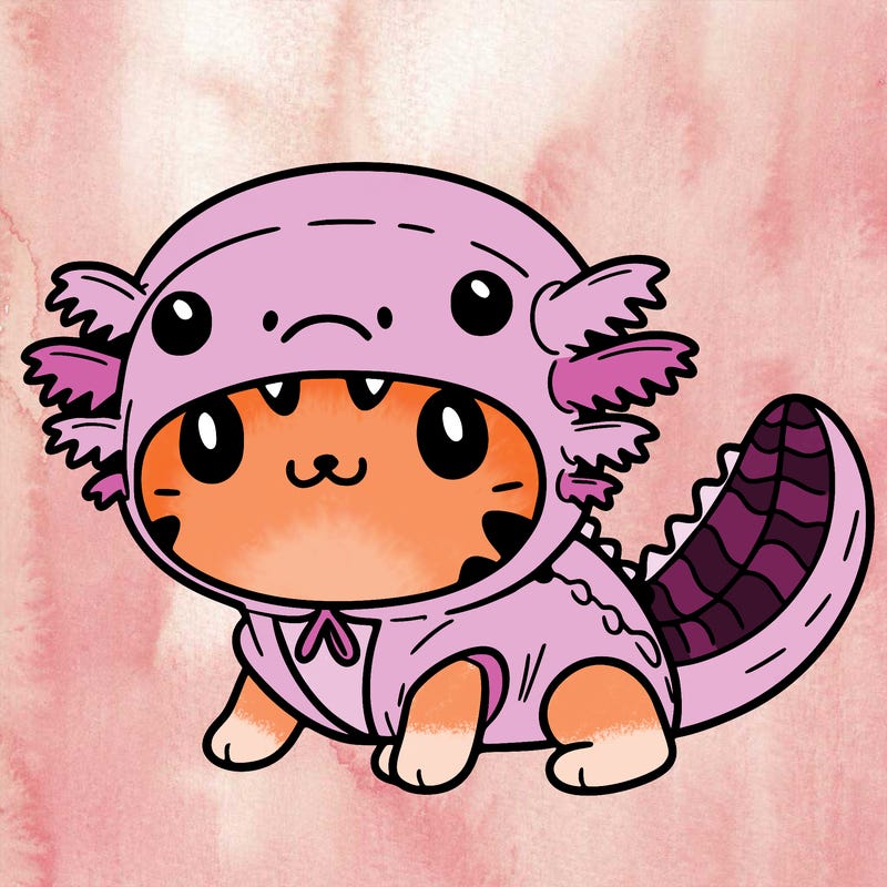 cat in axolotl costume
