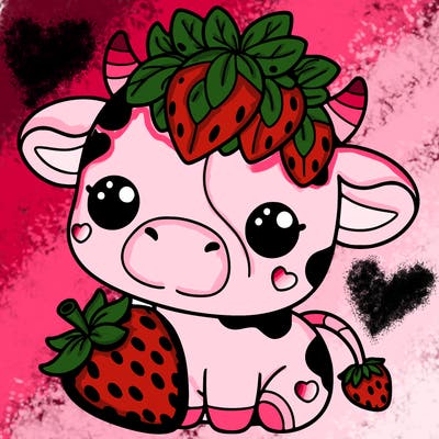 cute strawberry cow