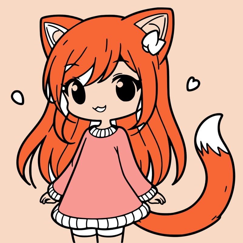 girl with cat ears and tail