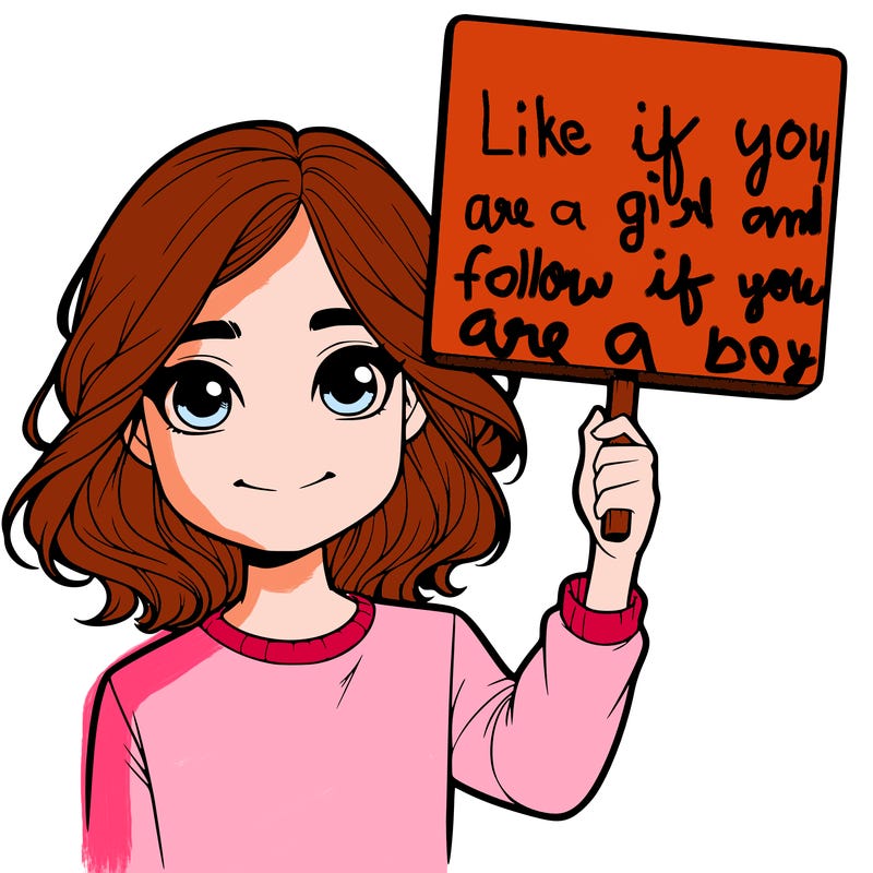 realistic girl holding up a sign