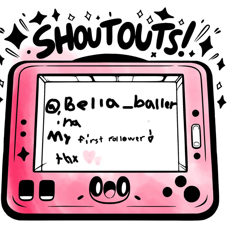 blank canvas that says above it shoutouts