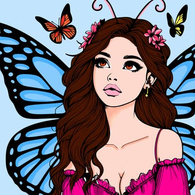 butterfly fairy realistic girl