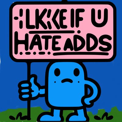 sign that says like if u hate adds