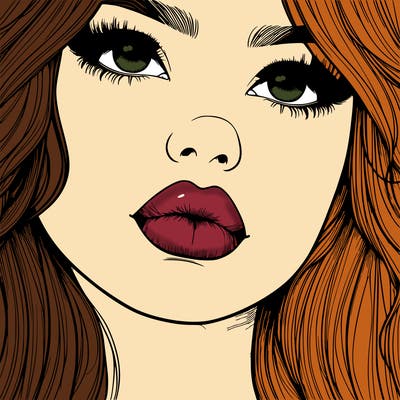 really realistic girl with lips
