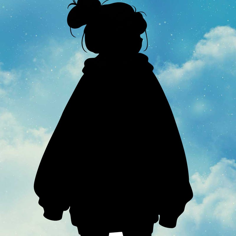 realistic girl with a oversized sweatshirt on and a bun