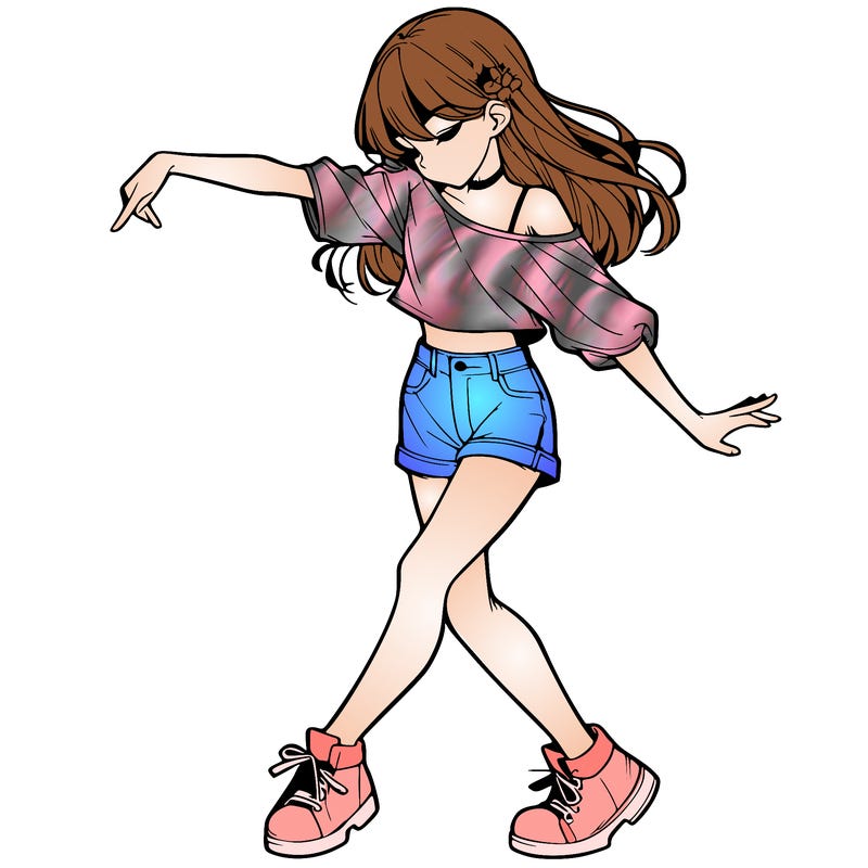 realistic girl danceing