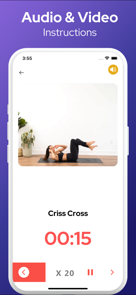 Pilates Workout at Home - Video instruction of a woman performing the Criss Cross Pilates exercise