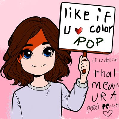 realistic girl holding up a sign