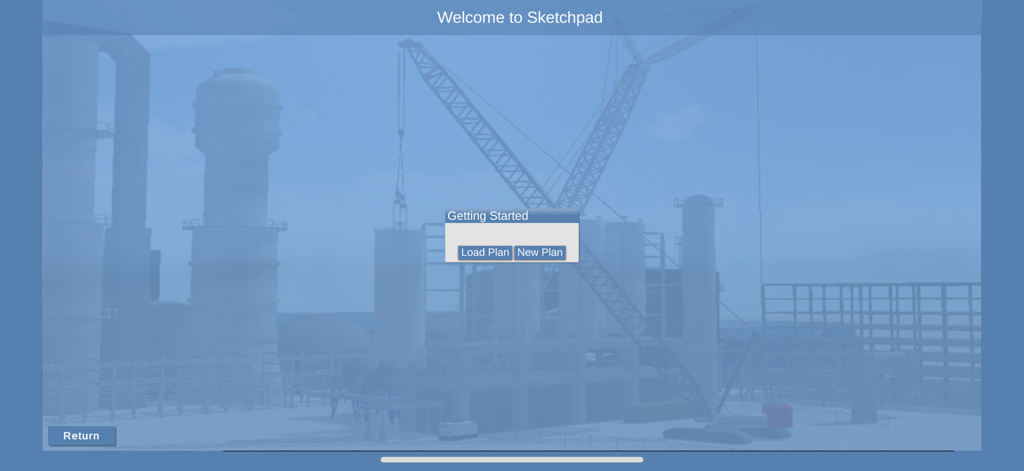 A1A Product Suite - A1A Product Suite Sketchpad menu showing options to load or start a new crane lift plan