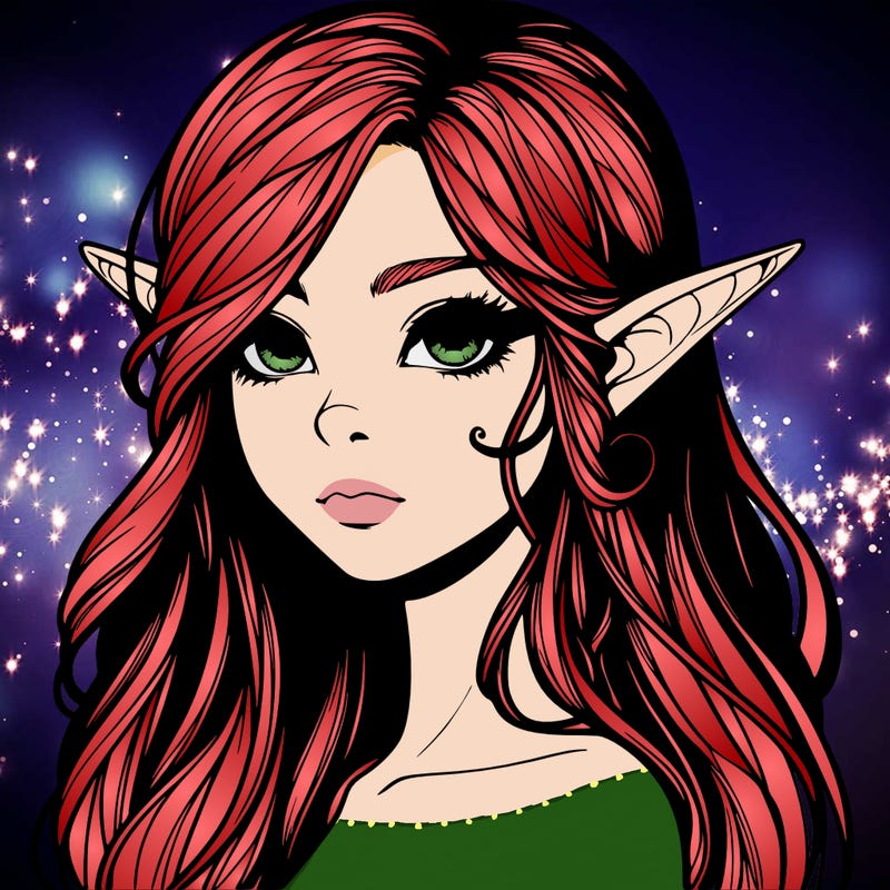elf girl realistic dark fantasy