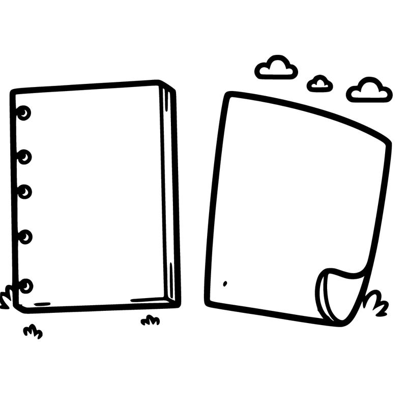 blank sheets of paper