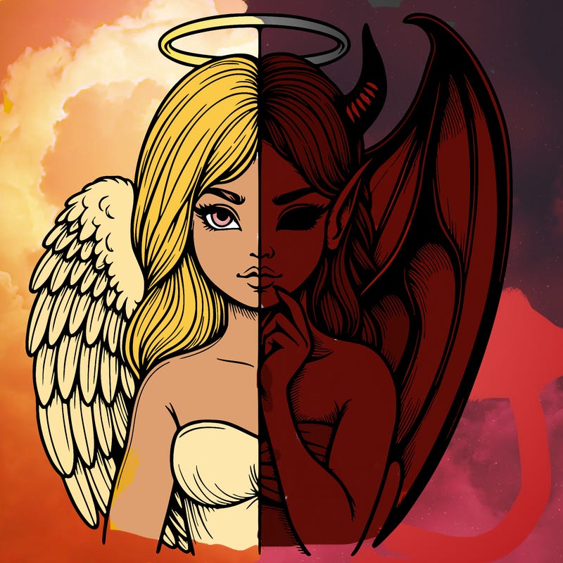 realistic angel half demon