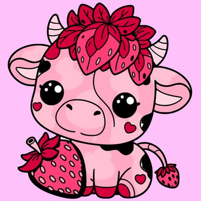 cute strawberry cow