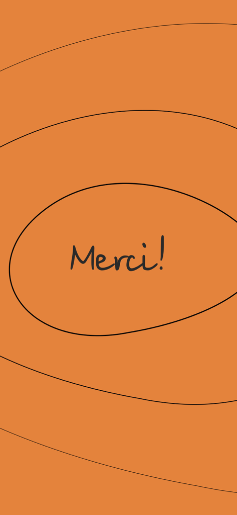Merci - Merci app welcome screen with logo and orange background