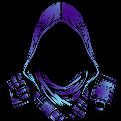 realistic warrior bounty hunter with mask and hood on