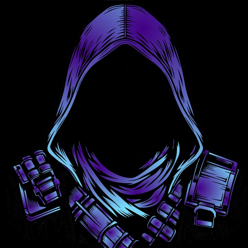 realistic warrior bounty hunter with mask and hood on