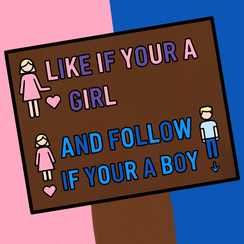 like if your a girl and follow if your a boy