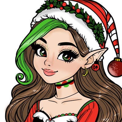christmas girl elf realistic