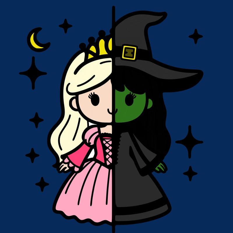 split princess and witch