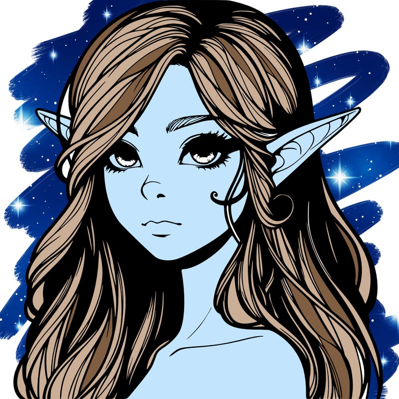 elf girl realistic dark fantasy