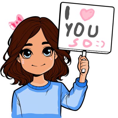 realistic girl holding up a sign