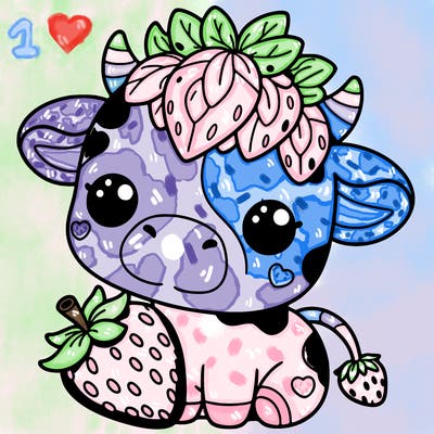 cute strawberry cow