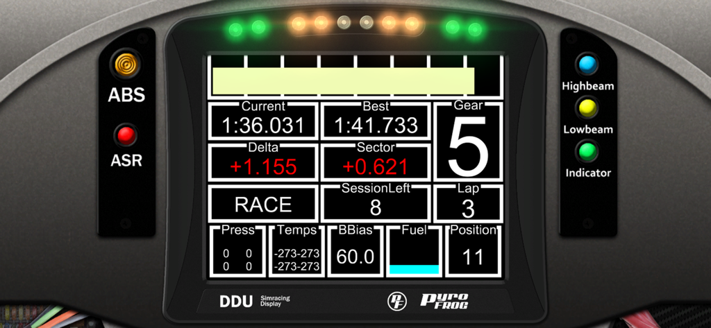DashPanel - Dashboard digital de simulador de carreras DashPanel mostrando telemetría en tiempo real y tiempos por vuelta