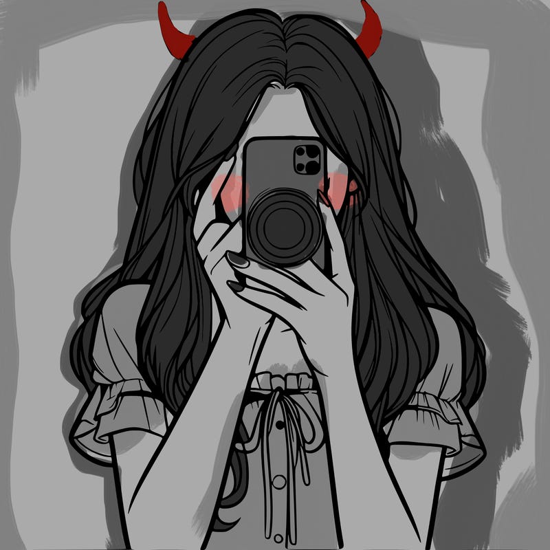 a realistic girl holding her phone taking pictures