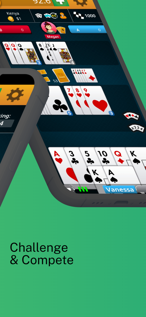 Mobile screen displaying a competitive Burraco card game match