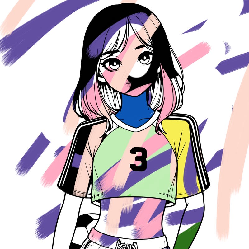 realistic girl wearing soccer jersey