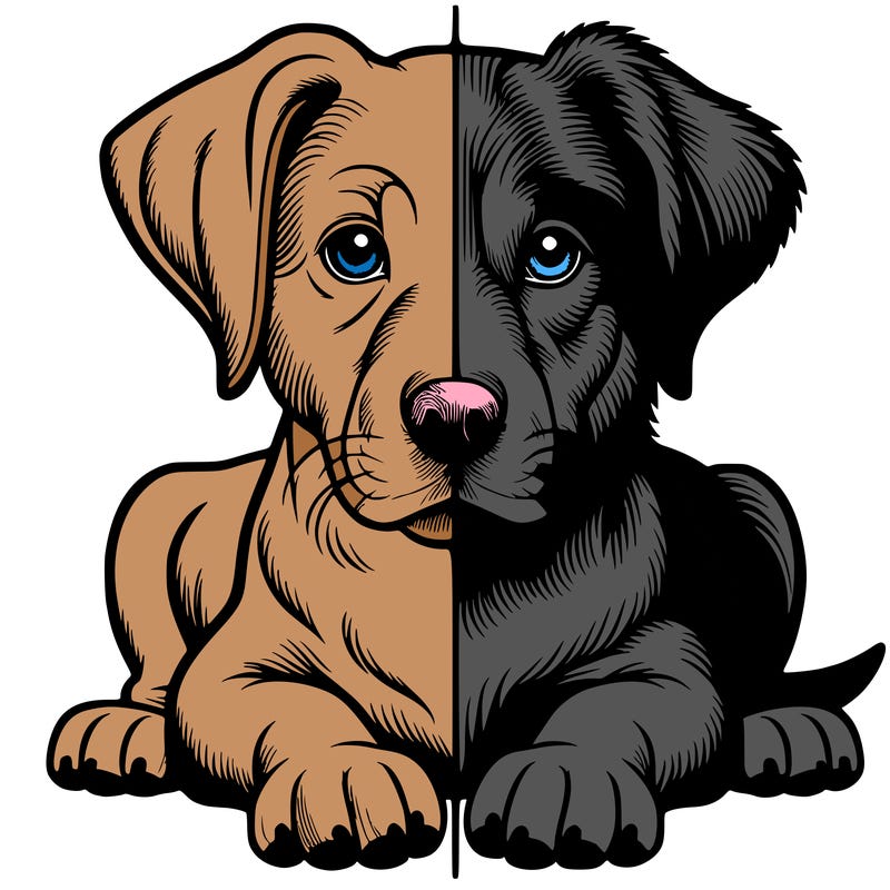 realistic dog split picture