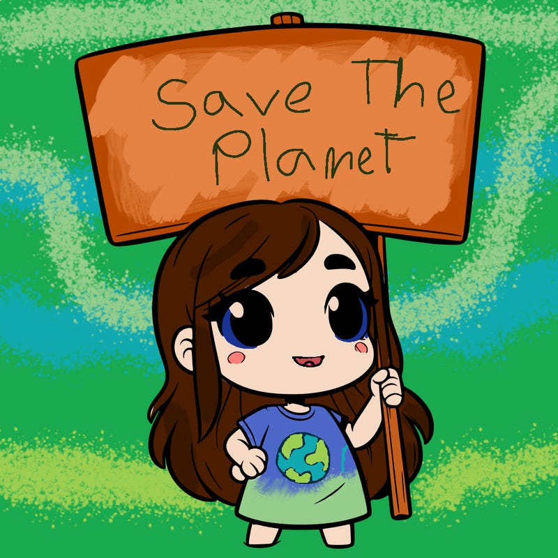 girl with blank sign