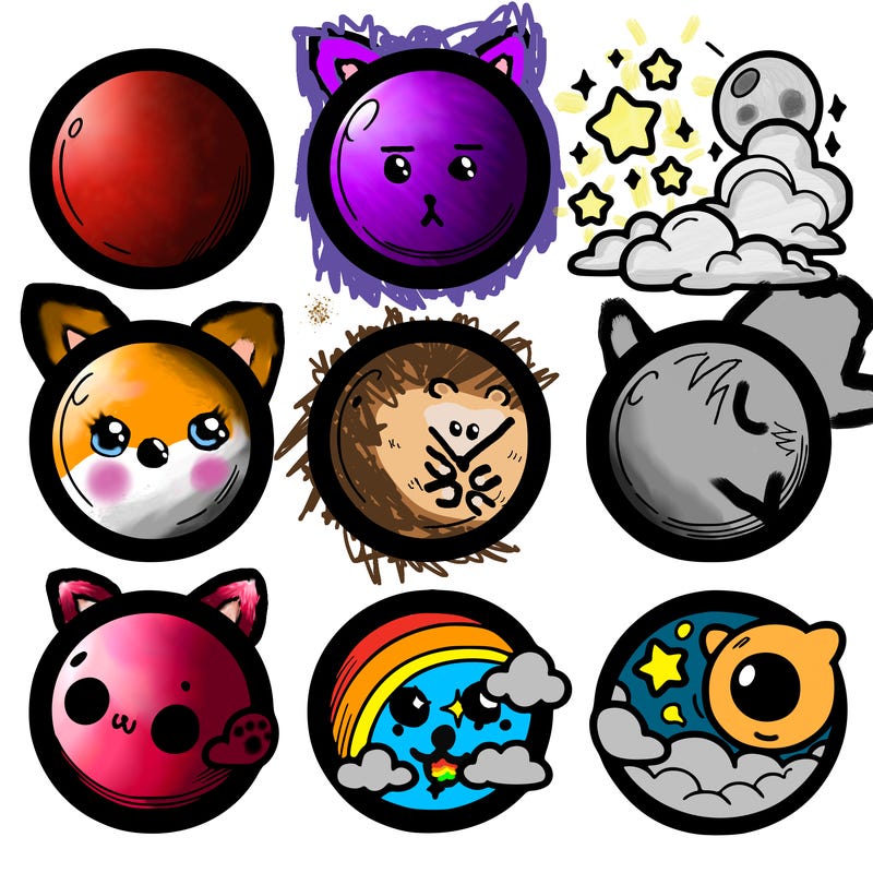 nine blank circles