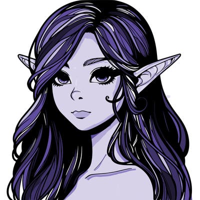 elf girl realistic dark fantasy