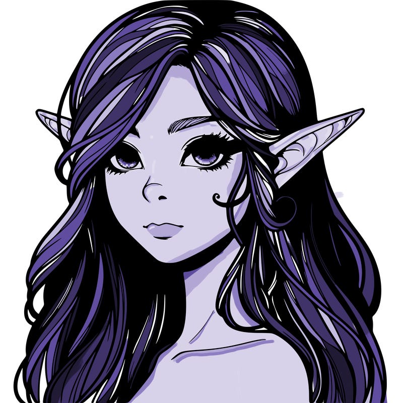 elf girl realistic dark fantasy