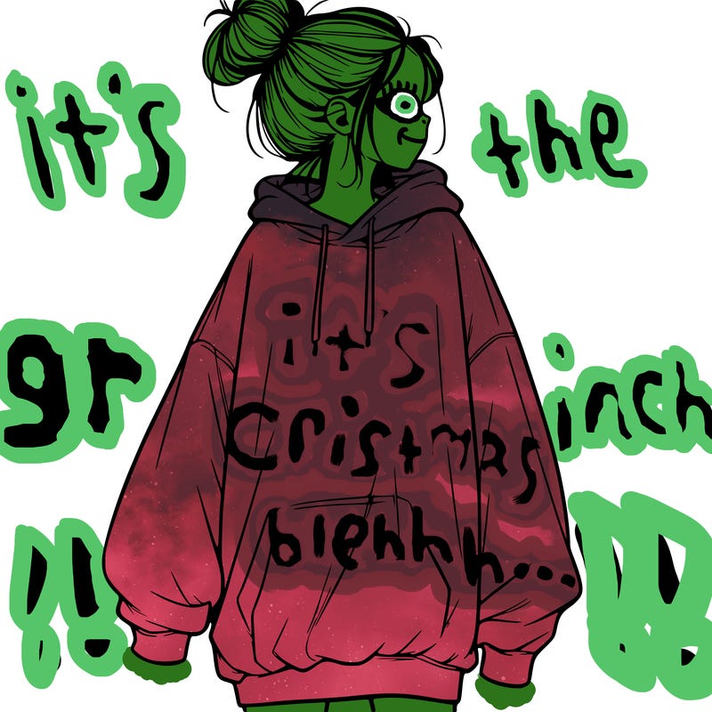 realistic girl with a oversized sweatshirt on and a bun