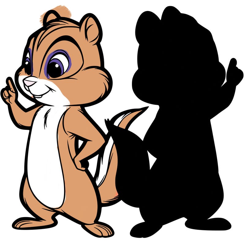 two tamias standing up split realistic