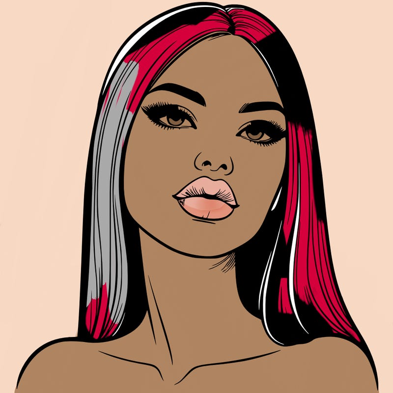 realistic woman with full lips