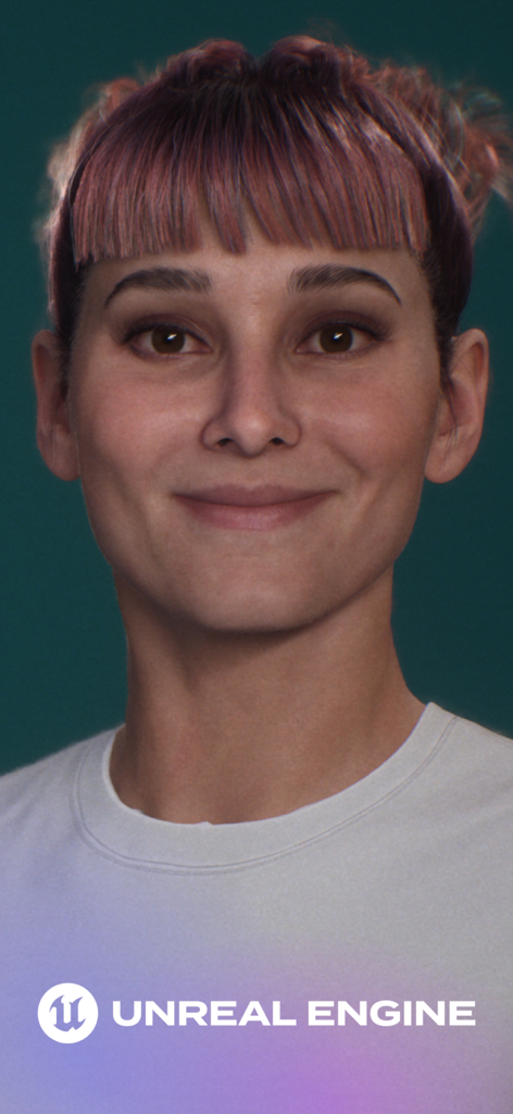 Eine hochpräzise digitale Figur, die mit der MetaHuman-Technologie von Unreal Engine erstellt wurde