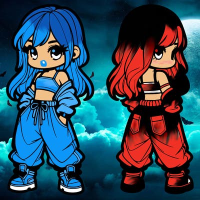 girl in crop top and baggy pants