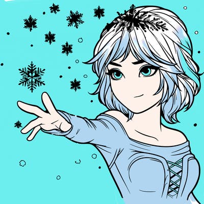 realistic girl with snow magic