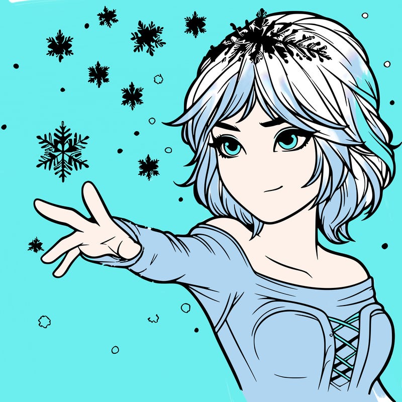 realistic girl with snow magic