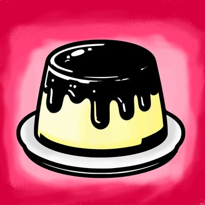 a creamy flan with caramel sauce