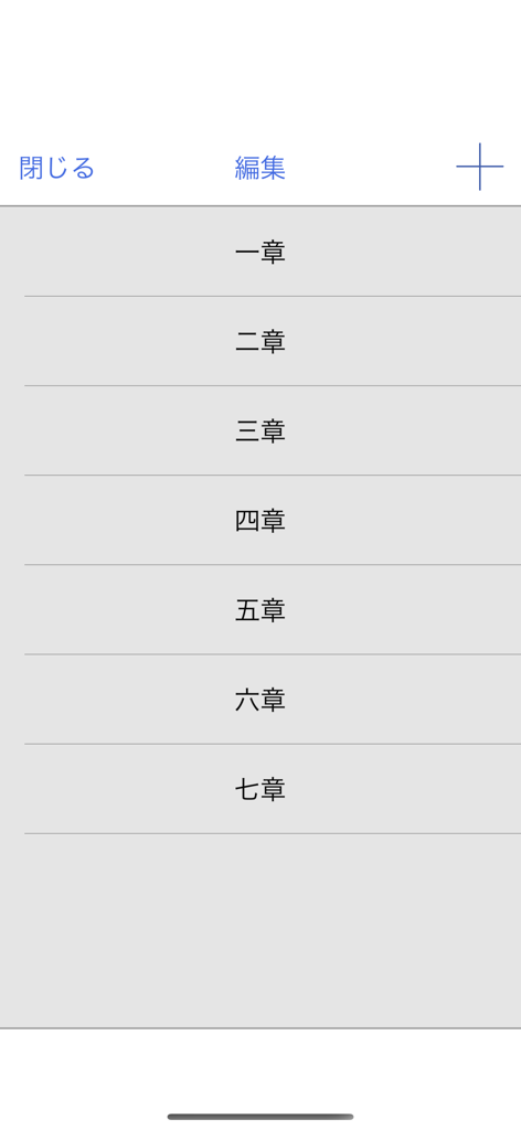 Schermata dell'indice che mostra un elenco di capitoli del libro nell'app eBook Maker Ultra
