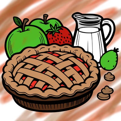 a pie of food