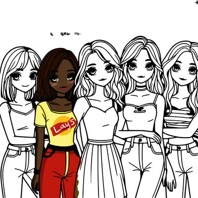 a group of girls realistic